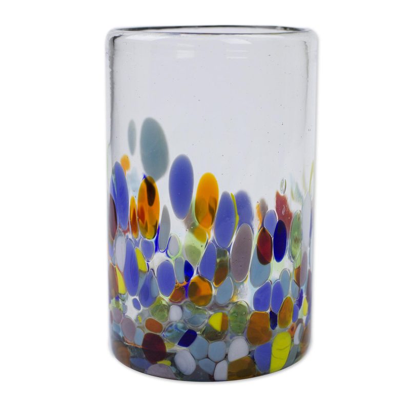 Confetti Festival Handblown Recycled Glass Tumbler Drinkware (Set of 6) - Thumbnail 5