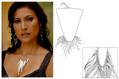 Sterling silver pendant necklace, 'Fairy Whispers' - Silver Pendant Necklace Handmade in Mexico