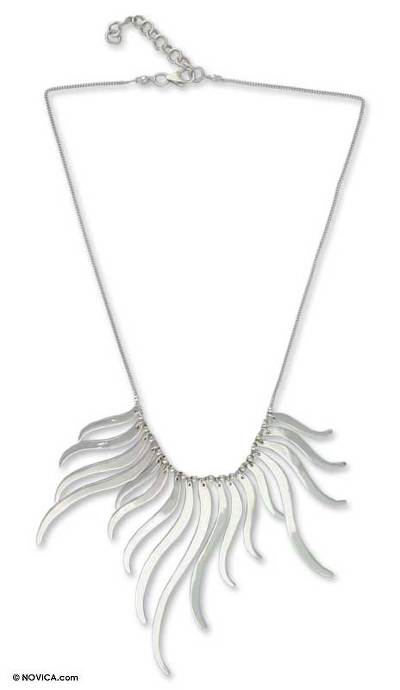 Sterling silver pendant necklace, 'Fairy Whispers' - Silver Pendant Necklace Handmade in Mexico