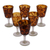 Wine glasses, 'Tortoise Shell' (set of 6) - Fair Trade Handblown Wine Glasses Set of 6 Mexico (image 2a) thumbail