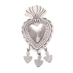 Sterling silver brooch pin pendant, 'Gypsy Heart' - Sterling silver brooch pin pendant
