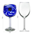 Handblown wine glasses, 'Blue Ribbon' (set of 6) - Handblown Eco-Friendly Wine Glasses in Blue (Set of 6)