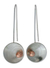 Sterling silver drop earrings, 'Solitaire Sun' - Collectible Modern Copper and Sterling Silver Drop Earrings