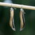 Sterling silver dangle earrings, 'Nature's Contrasts' - Mexican Sterling Silver Gold Plated Leaf Earrings (image p159036) thumbail