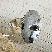 Sterling silver cocktail ring, 'Venus Moon' - Handcrafted Modern Sterling Silver Cocktail Ring