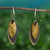 Sterling silver dangle earrings, 'Turning Leaves' - Modern Silver Earrings with 22k Gold from Mexico thumbail
