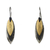 Sterling silver dangle earrings, 'Turning Leaves' - Modern Silver Earrings with 22k Gold from Mexico (image 2a) thumbail