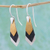 Sterling silver dangle earrings, 'Geometrical Riddles' - Modern Gold Accent Dangle Earrings (image 2b) thumbail