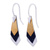 Sterling silver dangle earrings, 'Geometrical Riddles' - Modern Gold Accent Dangle Earrings (image 2d) thumbail
