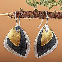 Modern Gold Accent Dangle Earrings,'Sails'