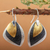Sterling silver dangle earrings, 'Sails' - Modern Gold Accent Dangle Earrings thumbail