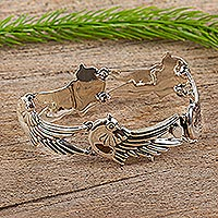 Sterling silver link bracelet, 'Doves Peace' - Sterling silver link bracelet