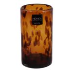 Handblown tumblers, 'Tall Tortoise Shell' (set of 6) - Six Water Glasses Handblown Recycled Glass Drinkware Mexico