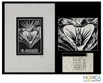 'The Heart, Tequila Lotto' - Original Aquatint Etching Ltd Edition Mexico Fine Art