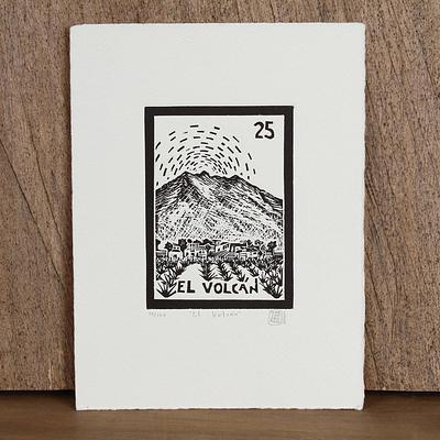 'The Volcano, Tequila Lotto' - Fair Trade Painting Mexican Fine Art