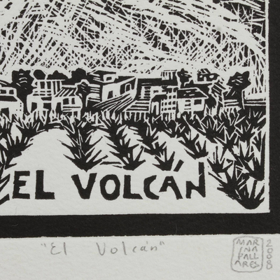 'The Volcano, Tequila Lotto' - Fair Trade Painting Mexican Fine Art