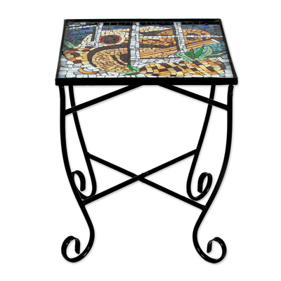 Stained glass folding table