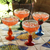 Blown glass margarita glasses, 'Cool Rainbow' (set of 4) - Handblown Recycled Glass Margarita Drinkware (Set of 4)