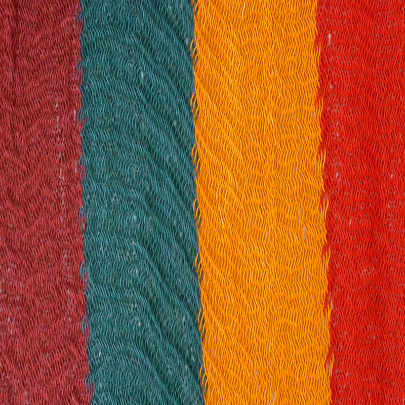 Mayan Ropes Single Mayan Rope Style Mexico Cotton Hammock - Red Wine Sunset | NOVICA