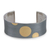 Gold plated cuff bracelet, 'Lunar Suns' - Gold plated cuff bracelet (image 2a) thumbail