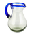Blown glass pitcher, 'Blue Grace' - Artisan Crafted Pitcher Classic Mexican Handblown Glass (image 2a) thumbail