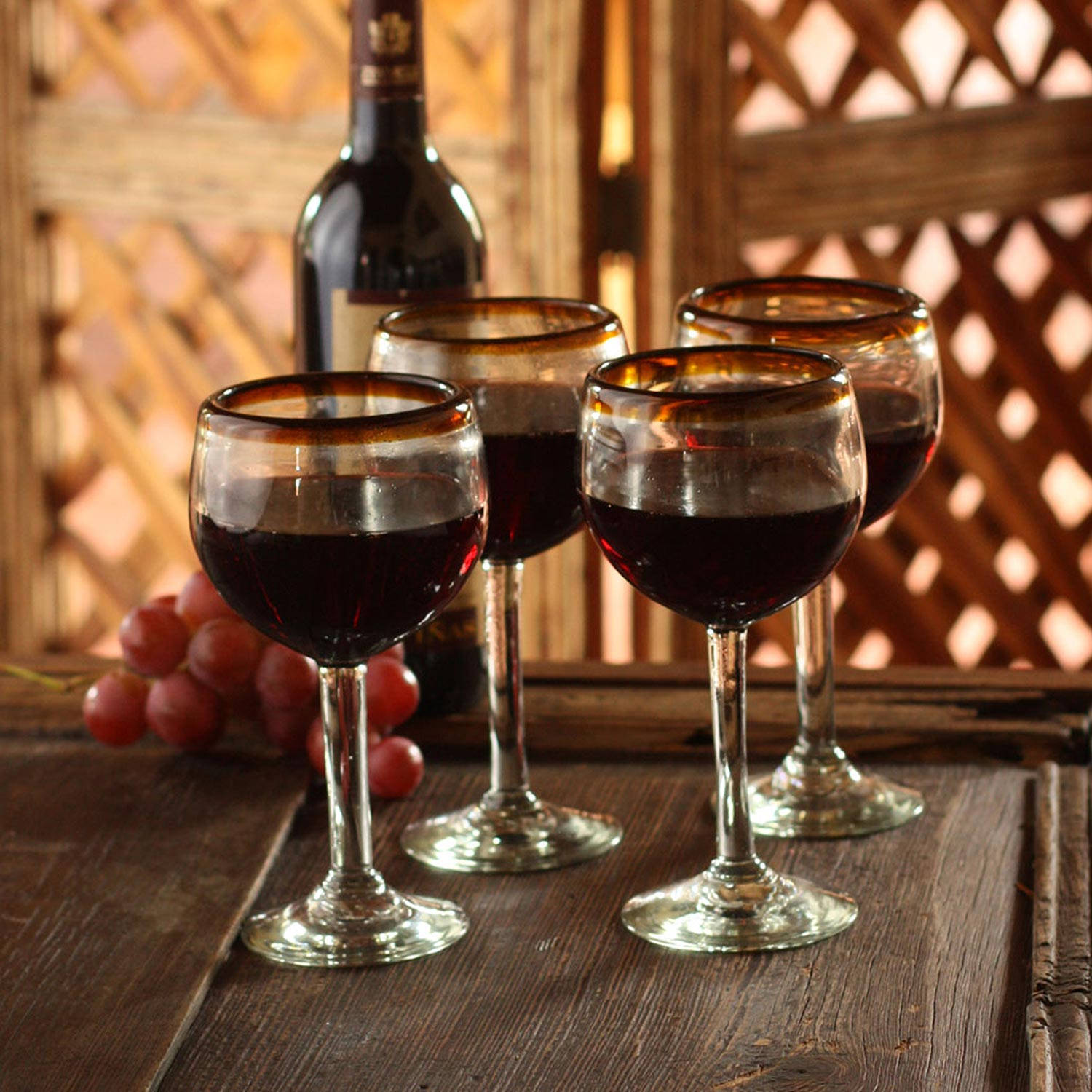 Handblown Stemless Wine Glass, Fair Trade, Handmade stemware