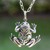 Men's sterling silver necklace, 'Lucky Frog' - Men's Handmade Sterling Silver Good Luck Necklace (image 2) thumbail