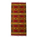 Zapotec wool runner, 'Lavish Earth' (2.5 x 10) - Unique Zapotec Wool Area Rug (2.5 X 10)