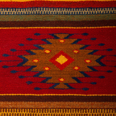 Zapotec wool runner, 'Lavish Earth' (2.5 x 10) - Unique Zapotec Wool Area Rug (2.5 X 10)