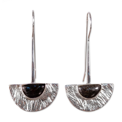 Golden obsidian drop earrings