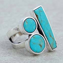 Sterling silver cocktail ring, 'Abstract Skies'