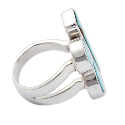 Sterling silver cocktail ring, 'Abstract Skies' - Sterling silver cocktail ring