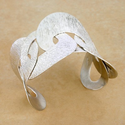 Sterling silver cuff bracelet, 'Dance' - Sterling silver cuff bracelet