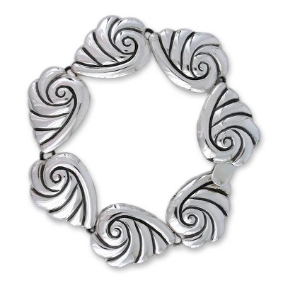 Sterling silver link bracelet, 'Voices from the Sea' - Sterling silver link bracelet