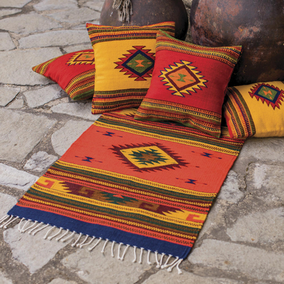 Zapotec wool rug, August Sun
