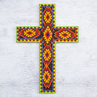 Beadwork cross, 'Eyes of God'