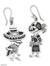Sterling silver dangle earrings, 'Skeletal Hat Dance' - Fair Trade Taxco Silver Day of the Dead Earrings (image 2a) thumbail