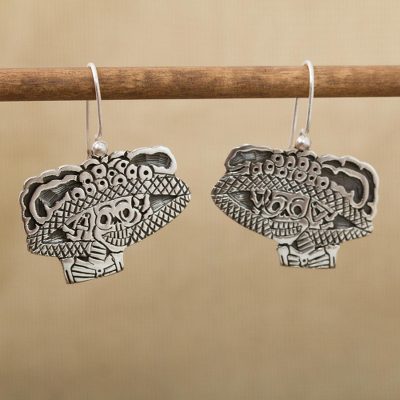 Sterling silver dangle earrings, 'Catrina Flirt' - Sterling silver dangle earrings