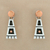 Sterling silver dangle earrings, 'Aztec Domino' - Collectible Taxco Silver Copper Dangle Earrings from Mexico