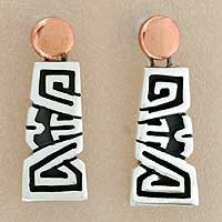 Featured review for Sterling silver dangle earrings, Solar Frieze