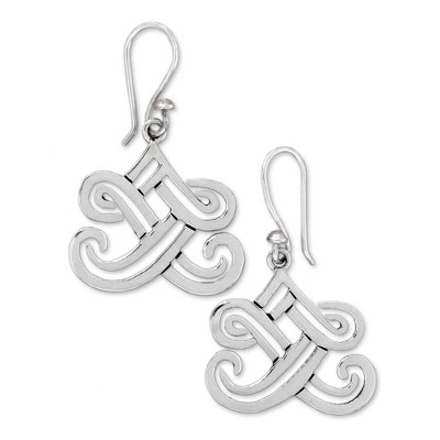 Sterling silver dangle earrings, 'Illusions' - Fair Trade Taxco Sterling Dangle Earrings