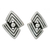 Sterling silver button earrings, 'Aztec Victory' - Handcrafted Taxco Silver Button Earrings (image 2a) thumbail