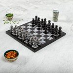 Marble chess set, 'Sophisticate' - 11 Inch Hand Carved Marble Chess Set Mexico