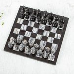 Marble chess set, 'Sophisticate' - 11 Inch Hand Carved Marble Chess Set Mexico