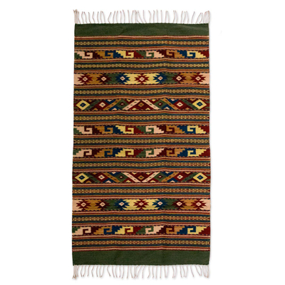 Zapotec wool rug, 'Road of Life' (2.5x5) - Unique Zapotec Wool Area Rug (2.5x5)
