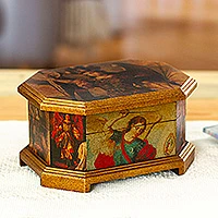 Decoupage jewelry box, Archangels