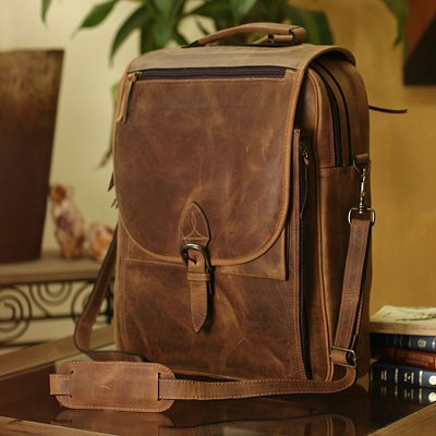 UNICEF Market | Leather messenger bag - Free Spirit