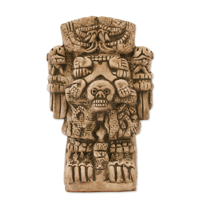 Ceramic figurine, 'Serpent Skirt Goddess' (large) - Ceramic figurine (Large)
