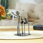 Recycled metal sculpture, 'Rustic Scientist' - Collectible Recycled Metal Sculpture Handmade in Mexico