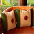 Zapotec wool cushion covers, 'Sierra' (pair) - Handwoven Wool Green and Beige Cushion Covers (Pair) (image 2c) thumbail